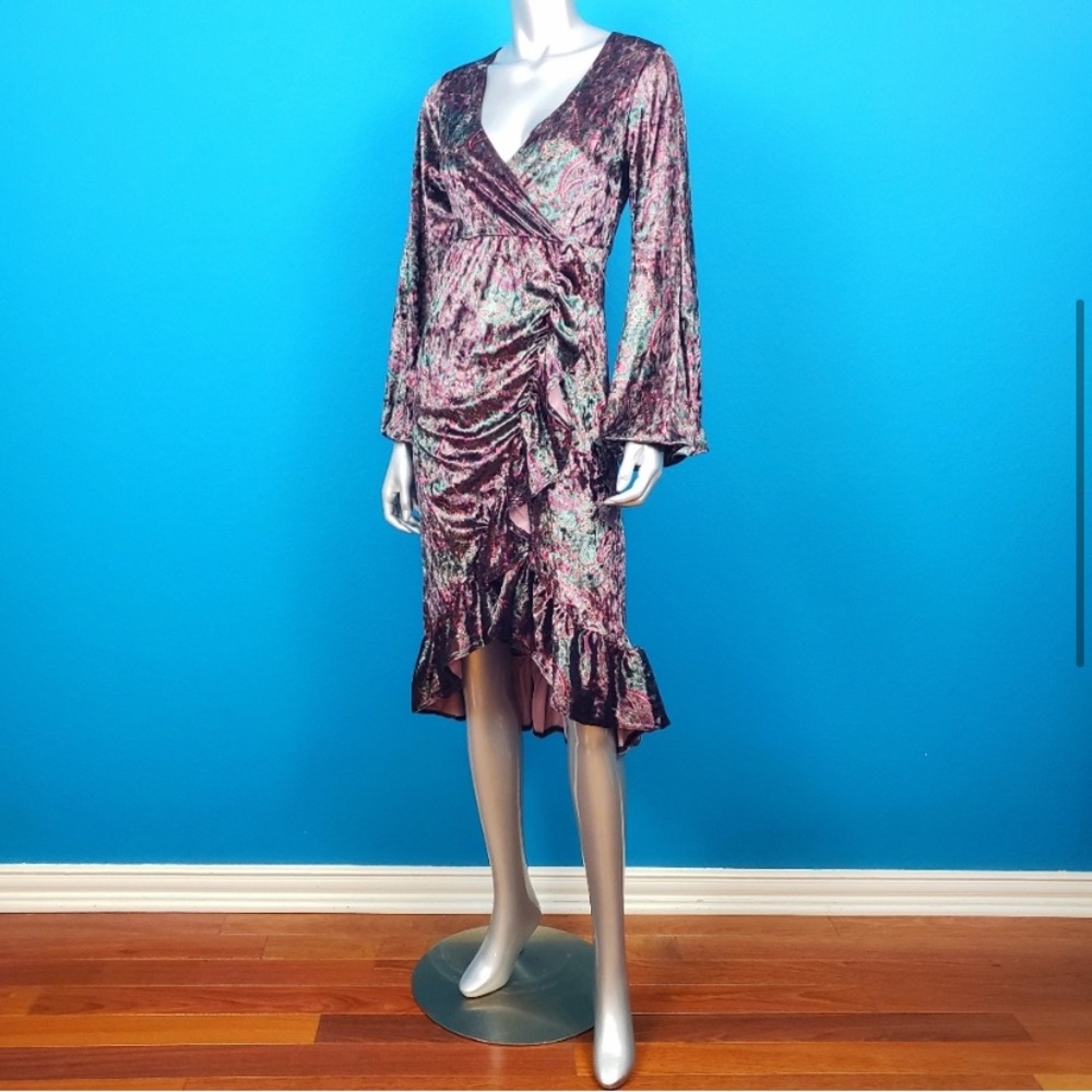 Nasty Gal Velvet Paisley Dress